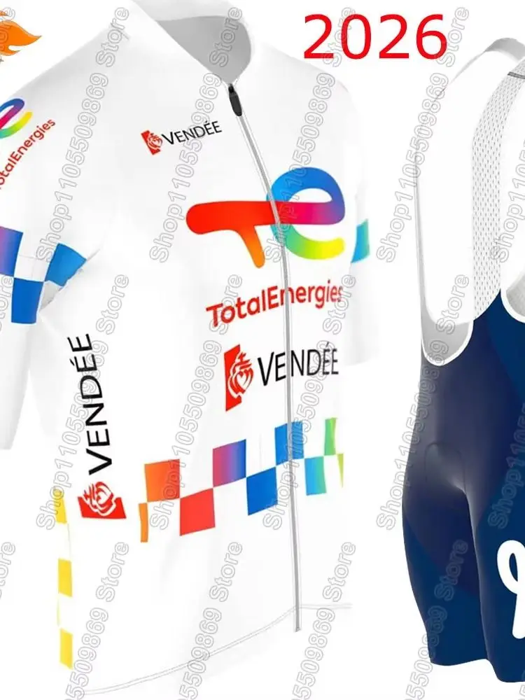 AliExpress NONE Maillot Total Energies 2026 Team Cycling Jersey Set Bicycle France Tour Clothing Road Bike Shirts Suit Bicycle Bib Shorts MTB