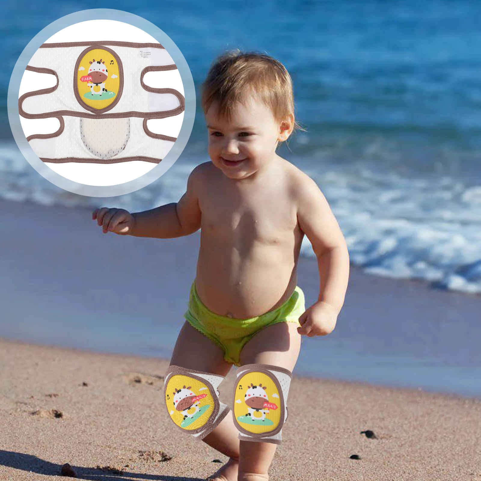 

2 Pcs Knee Pad Children's Breathable Pads for Kids Baby Crawling Kneepads Protector Babies White Infant Girl