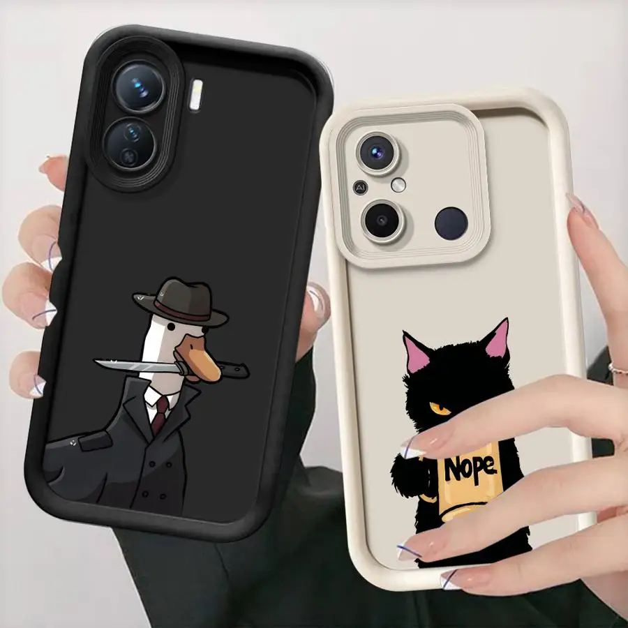 حافظة كارتون كات داك لهاتف ريدمي 13 A3 A1 A2 Plus 12 A4 غلاف ناعم #4