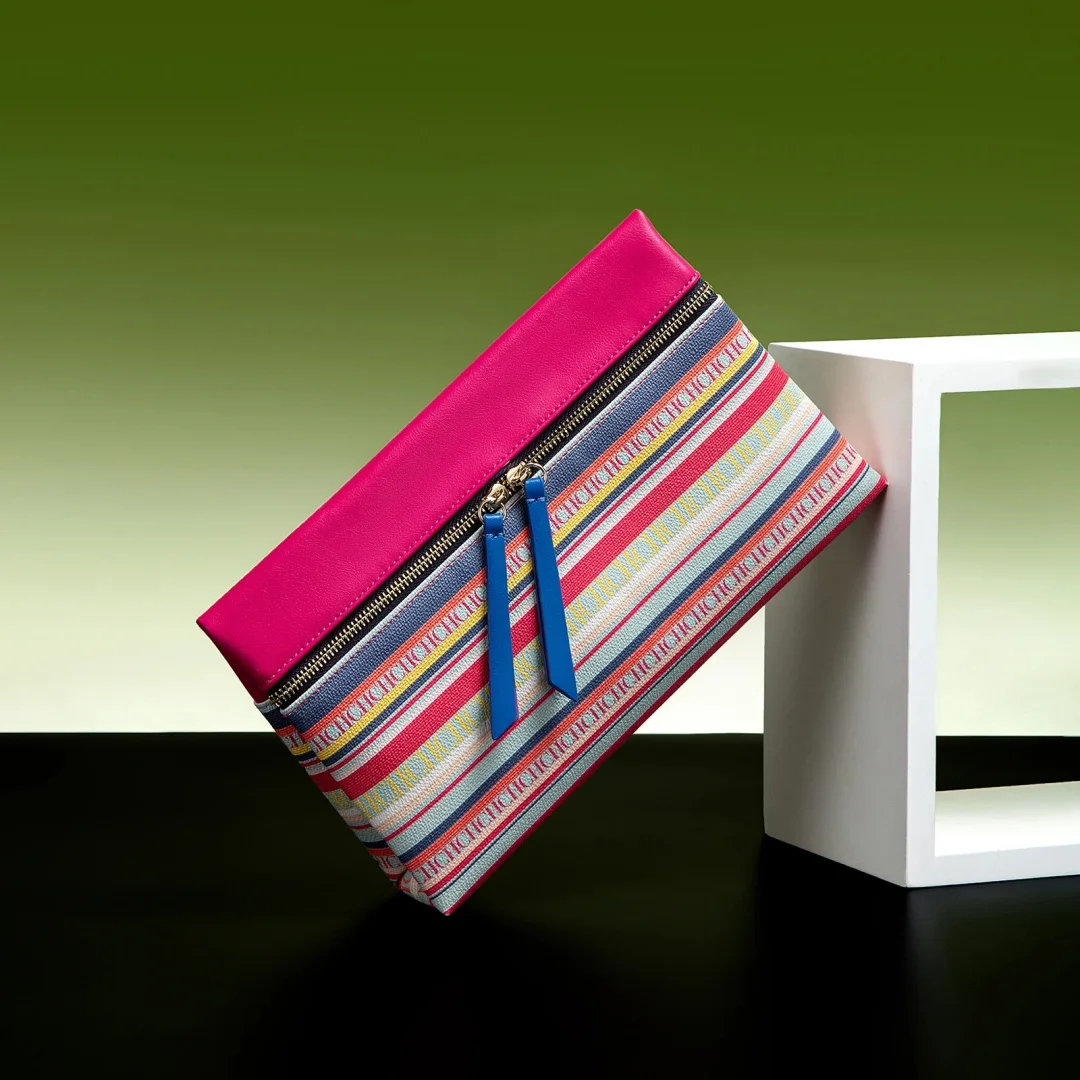 CH Fashion Exquisite Zipper Design High Quality Striped Handbag Compact Multi Color Printed Letter Elegant Brand Women's Bag