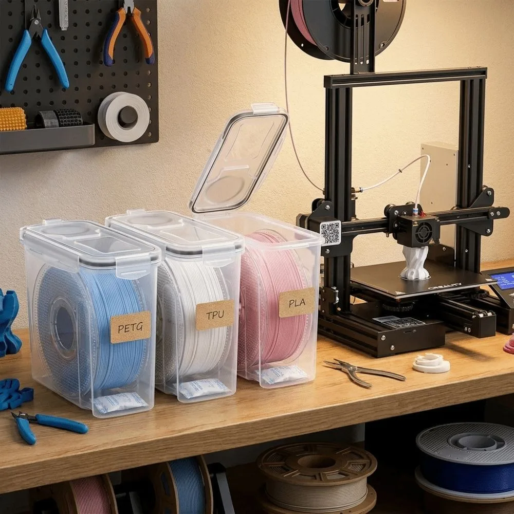 Airtight 3D Printing Filament Container Transparent Dustproof 3D Printing Filament Storage Box Moisture Proof Waterproof