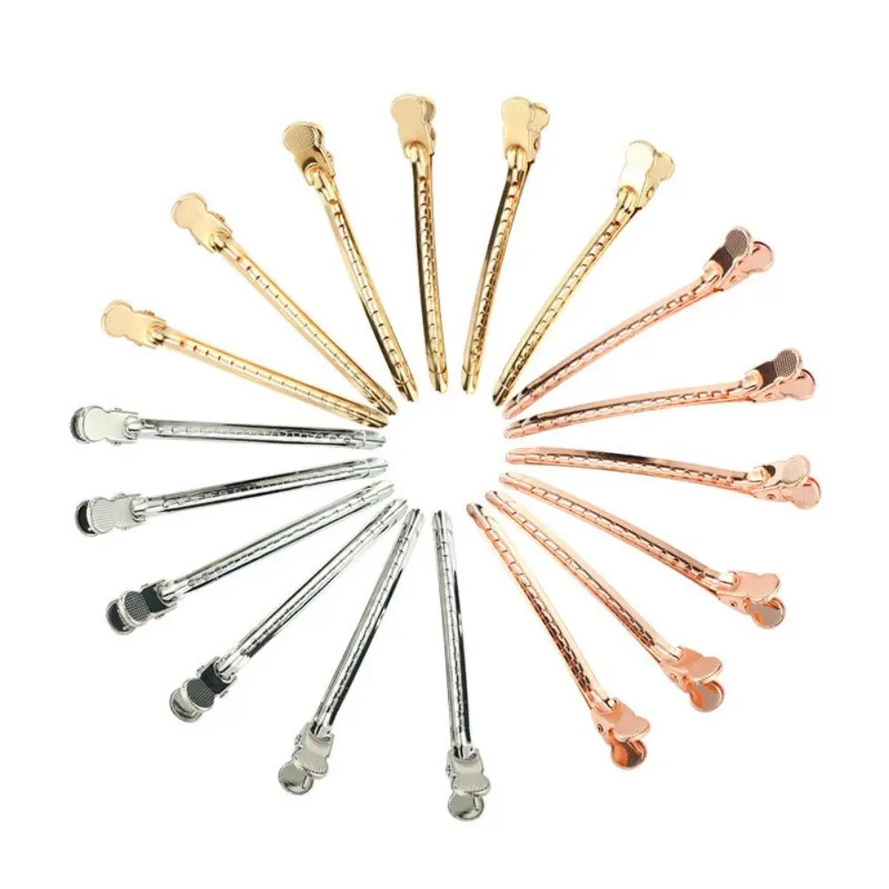 20Pcs Simple Salon Hairpin Clamps 9.5cm Hair Care Alligator Hair Clips Stainless Steel Hairdressing Hair Salon Fixed Clips