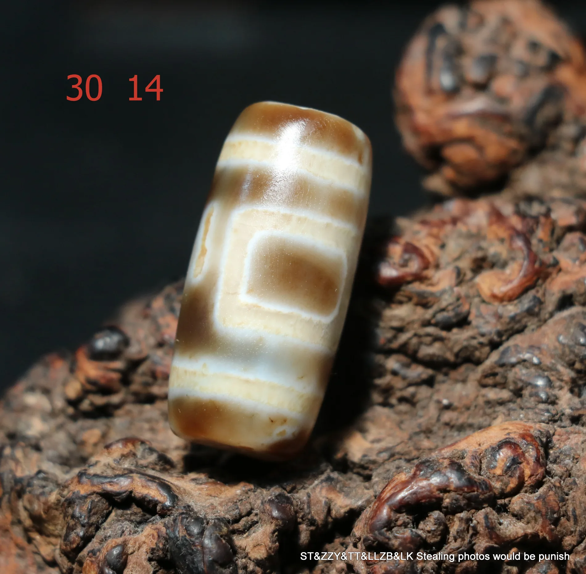 LKbrother Talisman Treasure Energy Tibetan Old Agate Oily Patina Heaven&earth Wealthy Symbol dZi Bead 5A Top Quality