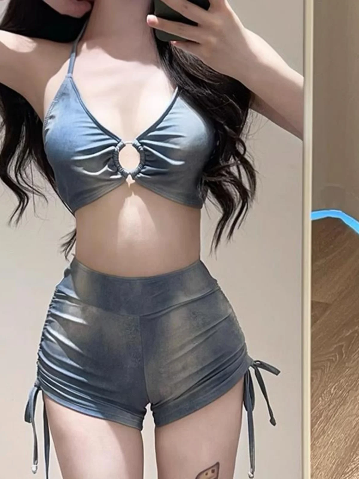 American Sle Tie Dye Bikini Cover up Tee Piece Set Women's Swimwear Spor Separate Swimsuit Vaion Feel Good Fit