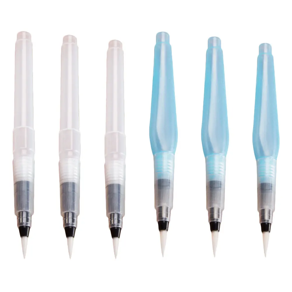 

6 Pcs Nylon Head Water Storage Pen DIY Arts Ink Pens Brush Upholstered Watercolor Portable Artist Paintbrushes