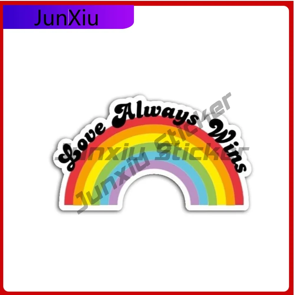 

Love Always Wins Rainbow Decal Lgbtq+ Pride Car Sticker Scratch-proof Exterior Waterproof Decal Accessories Camping Car V125 Mot
