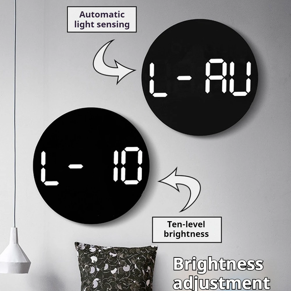 

10Inch LED Digital Wall Clock with Remote Control Temperature Humidity Date Week Display Countdown Timing Electronic Alarm Clock