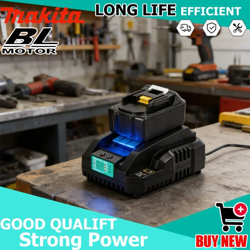 

Зарядное устройство Makita DC18RC для аккумуляторов 3/4А Li-ion, для моделей Bl1830, Bl1430, 14.4В, 18В, для электроинструментов, с вилкой EU/US