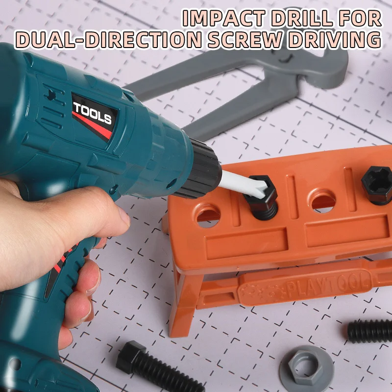 子供向けSTEM建設修理ツールボックスおもちゃセット、分解・組み立て用ドライバー付きで実践スキルを向上