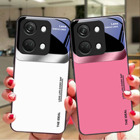Big Window Powder For OnePlus Nord 3 5 6T 7 Pro 8 12 10T Reno8 Lite 5G 10R Nord N30 Hard Shell Tempered Glass Phone Case Black