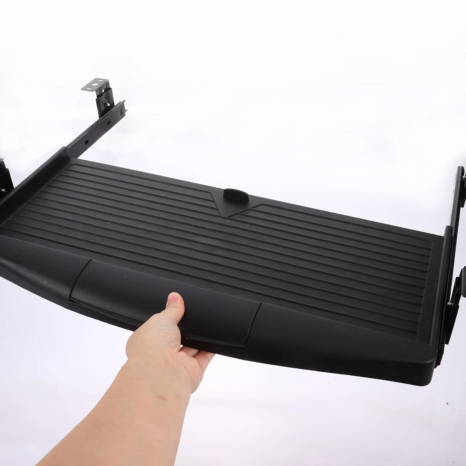 Adjustable Keyboard Tray Drawer Type Slide Out Computer Stand Black Set Wear Resistant Ergonomic Desk ganizer Under Desk Storage