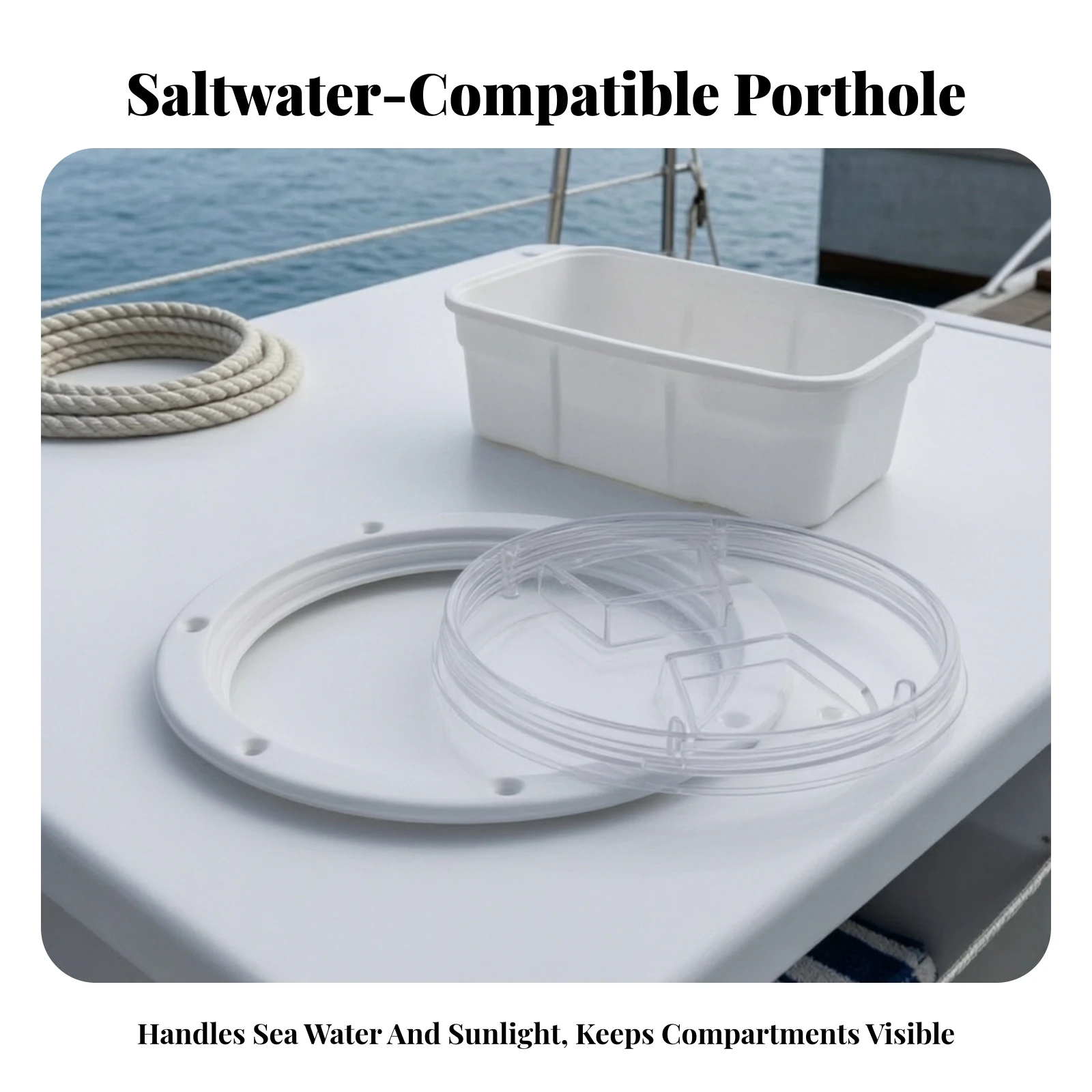 Deck Hatch Cover with Transparent Lid Reinforced Round Deck Plate Access Hatch Flush Mount for Boat Owners, Boats, Yachts view 4