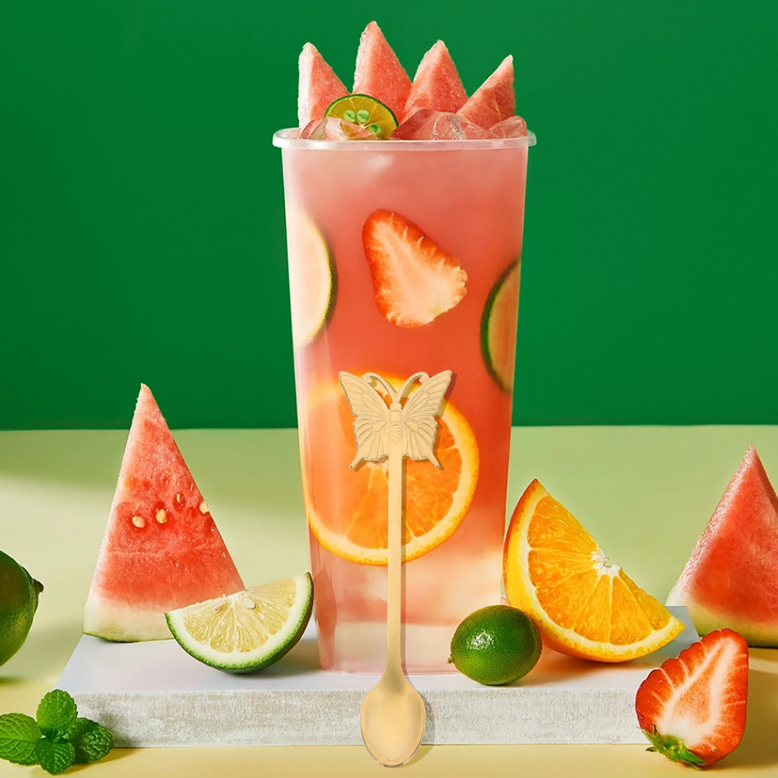 

4Pcs Creative Butterfly Pattern Stainless Steel Long Handle Spoon Dessert Scoop for Kitchen Cafe Bakery and Dining Room