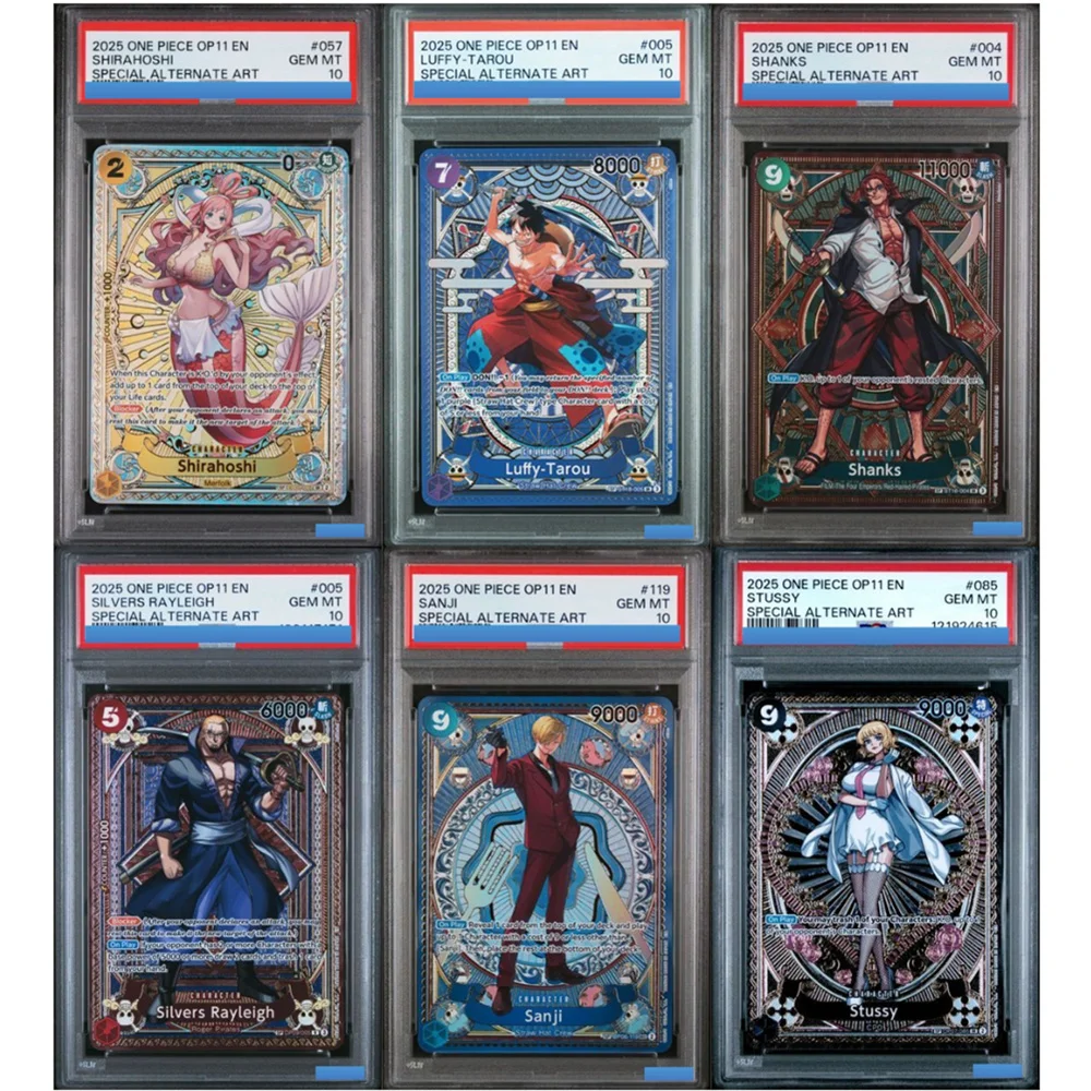 

DIY ONE PIECE Shirahoshi Rayleigh Luffy Tarou Shanks Stussy Sanji SP A Fist of Divine Speed OP11 Grading 10 Collection Game Card