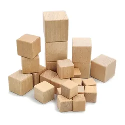4pcs 30mm Wooden Blocks for Crafts, Unfinished Natural Wood Cubes Square Blocks for Arts, Crafts, DIY Projects