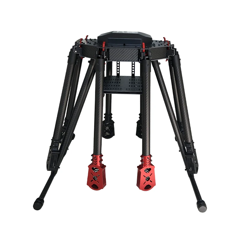 RJX 8 eixos de fibra de carbono multirotor dobrável D rone quadro com trem de pouso de fibra de carbono