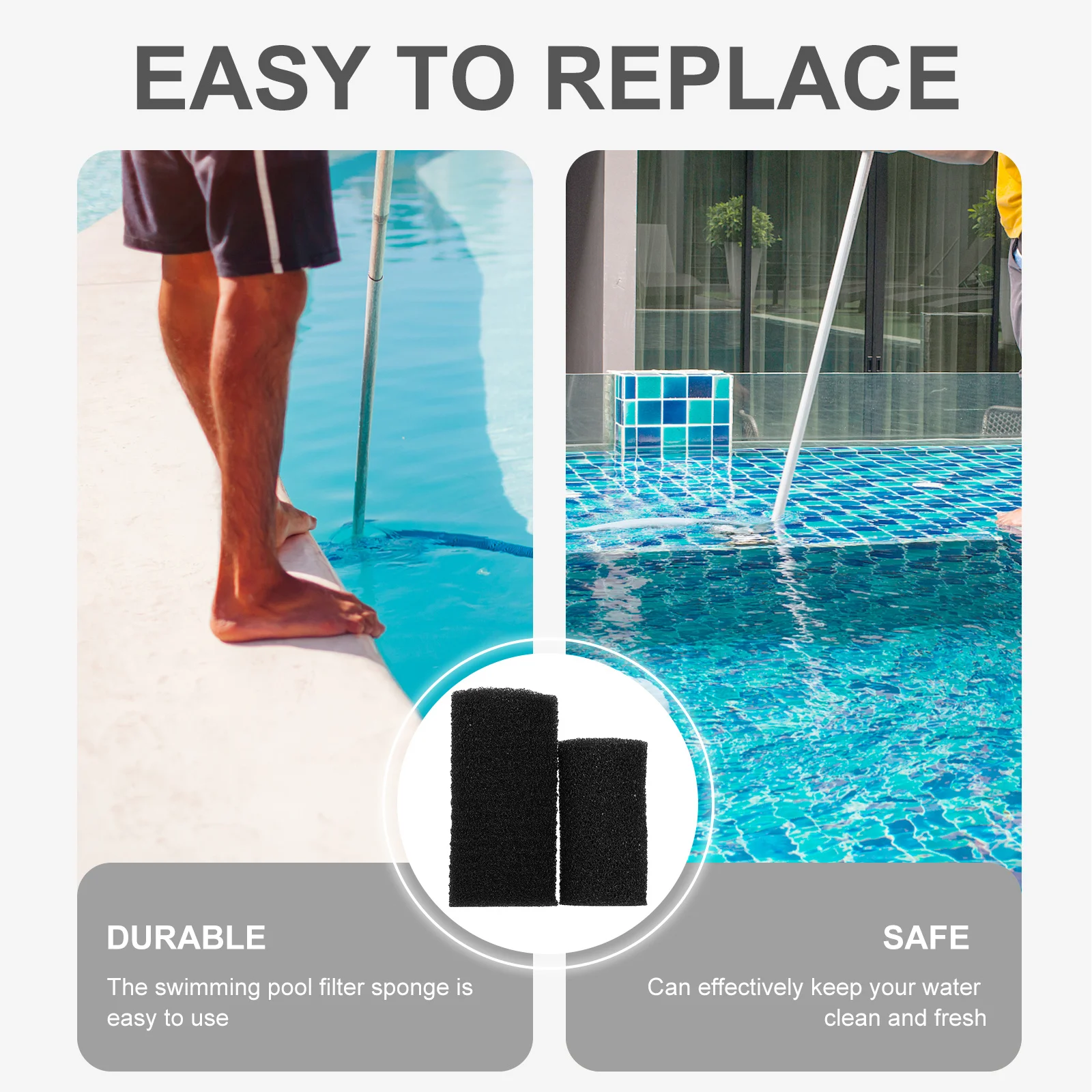 

10pcs Swimming Pool Filter Sponge Washable Reusable Foam For Pool Cleaning Tool Replacement Hot Tub Pump Cleaner