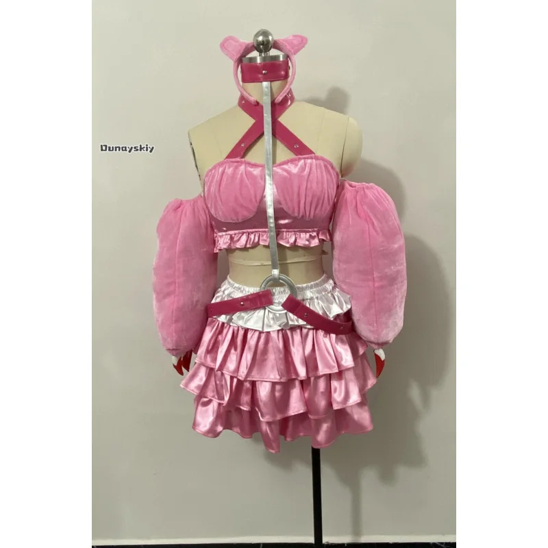 CySUPER SONICO GRG Racing Queen Genus Gloomy Bear Cosplay Costume with socks Pink Suit with Wig