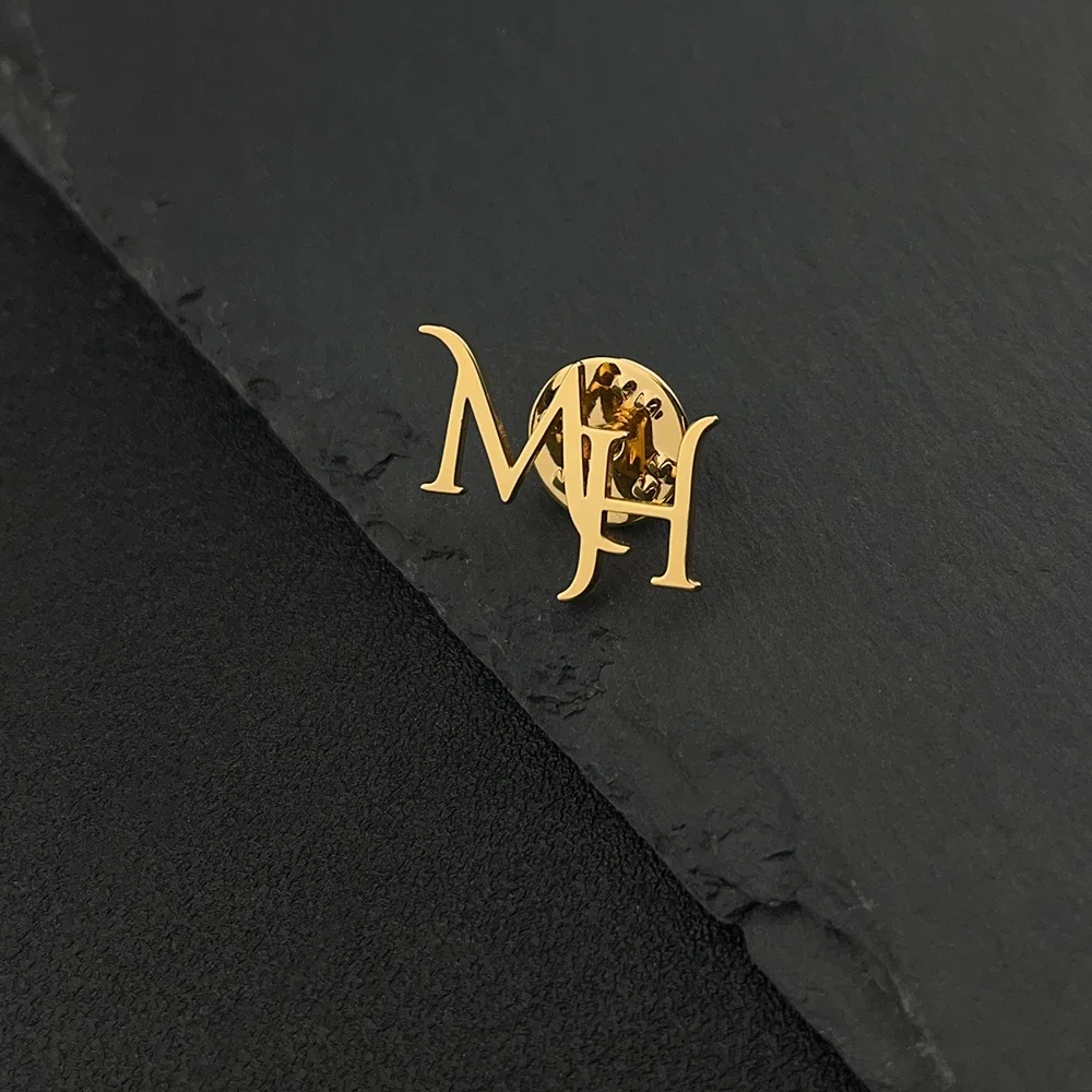 Personalized Fashion Custom Letter Brooch, Stainless Steel Exquisite Jewelry, Suitable For Dad's Gift, Groom's Groomsman Gift view 6