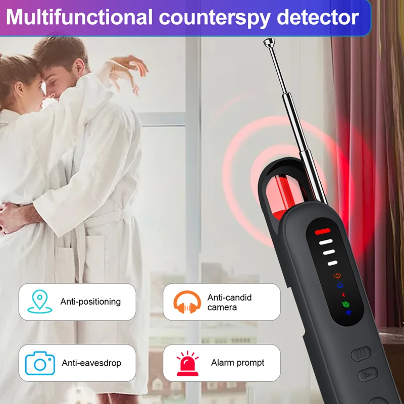 أجهزة كشف الكاميرا الخفية 6 في 1 كاشف الكاميرا المتقدم كاشف تعقب GPS 6 وضع كاشف الحشرات والكاميرا المخفية للسفر