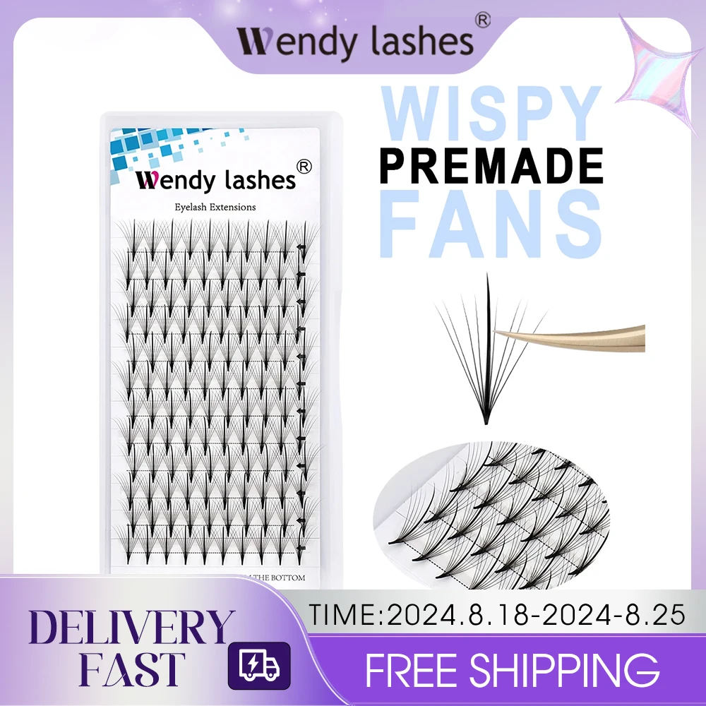 Wendy Lashes Wispy Premade Fan Volume Fans 9D Faux Mink Lash Individual Lashes Extension Pointy 0.07D curvature