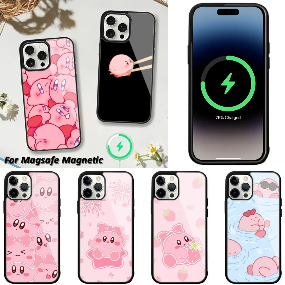 Cut k-Kirby  Phone Case For iPhone 15,14,13,12,11 Pro Max Plus Cases Wireless Charging