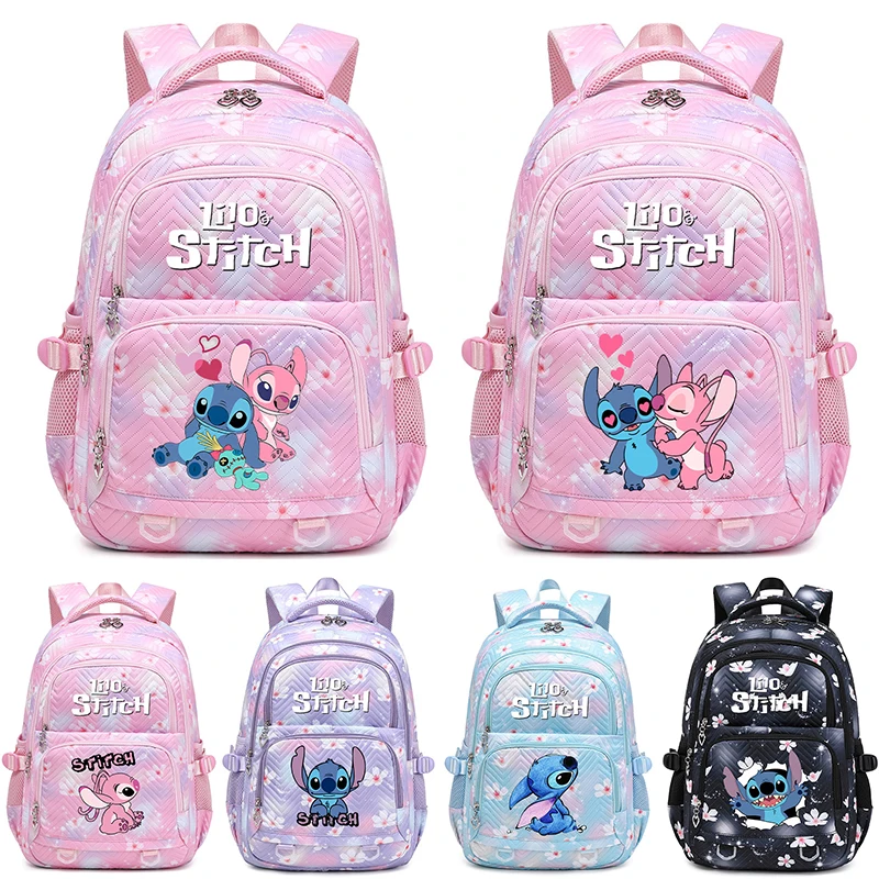 Disney Lilo And Stitch Women's Backpack Boy Girl Bookbag Bag Student Teenager Children Knapsack Waterproof Schoolbag Mochila