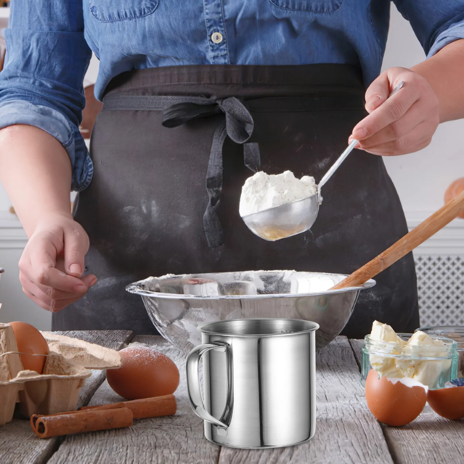 

350Ml Stainless Steel Measuring Cup Unbreakable Kitchen Tool For Baking Cooking Liquid Measurement Japanese Style Metal Coffee