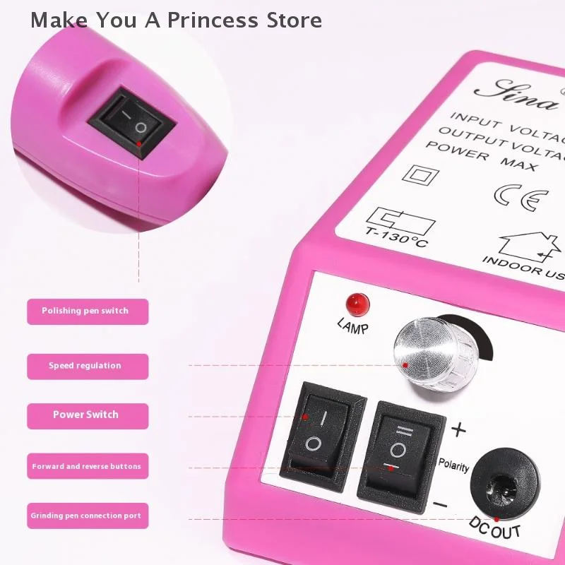 Kit testa per lucidatura delle unghie per manicure elettrica portatile per trapano per unghie per smalto gel Attrezzatura professionale per salone di strumenti per manicure