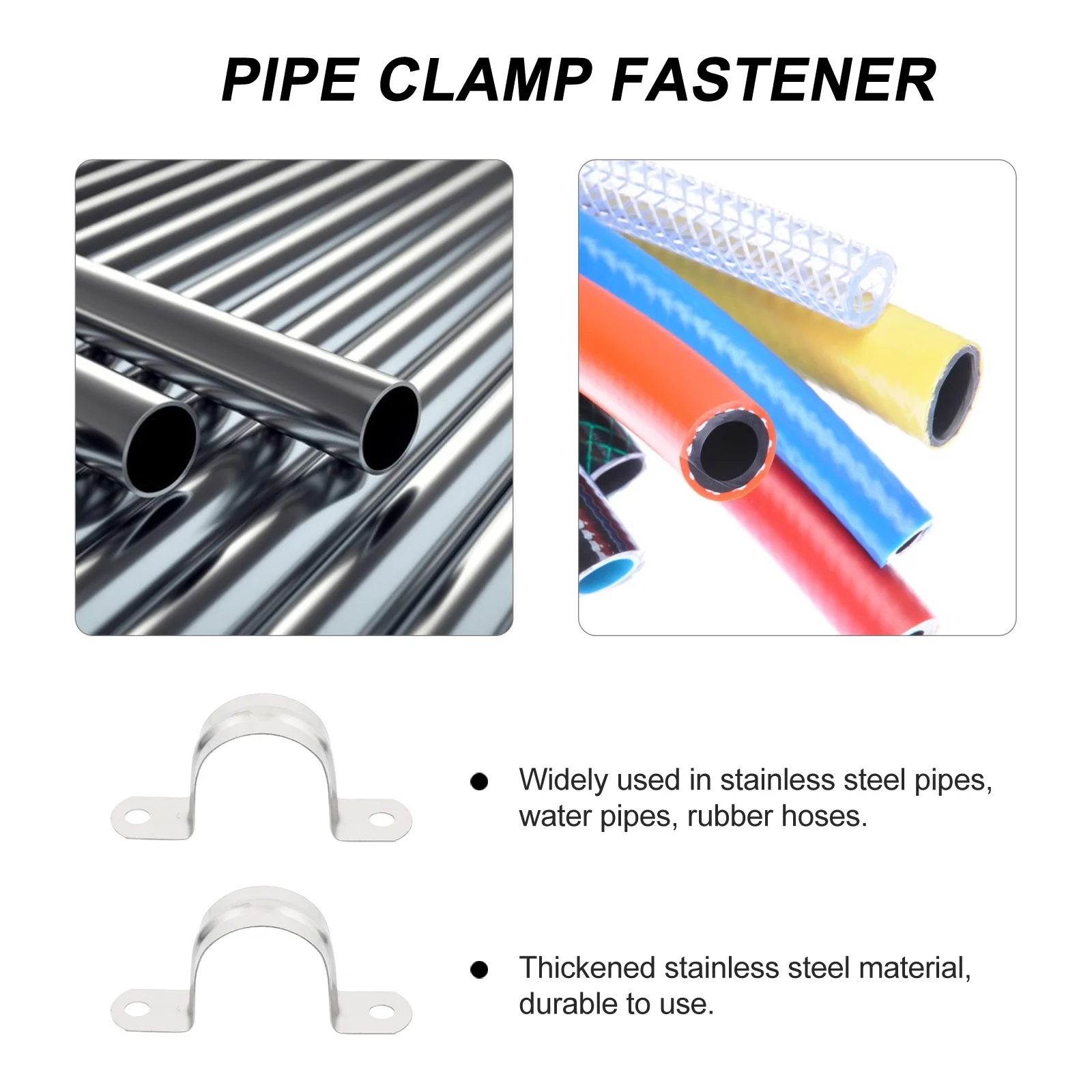 

36pcs Stainless Steel U Tube Clamps Thickened Pipe Fasteners For Water Hose Rubber Pipes Saddle Clamp Metal Clamps Hardware