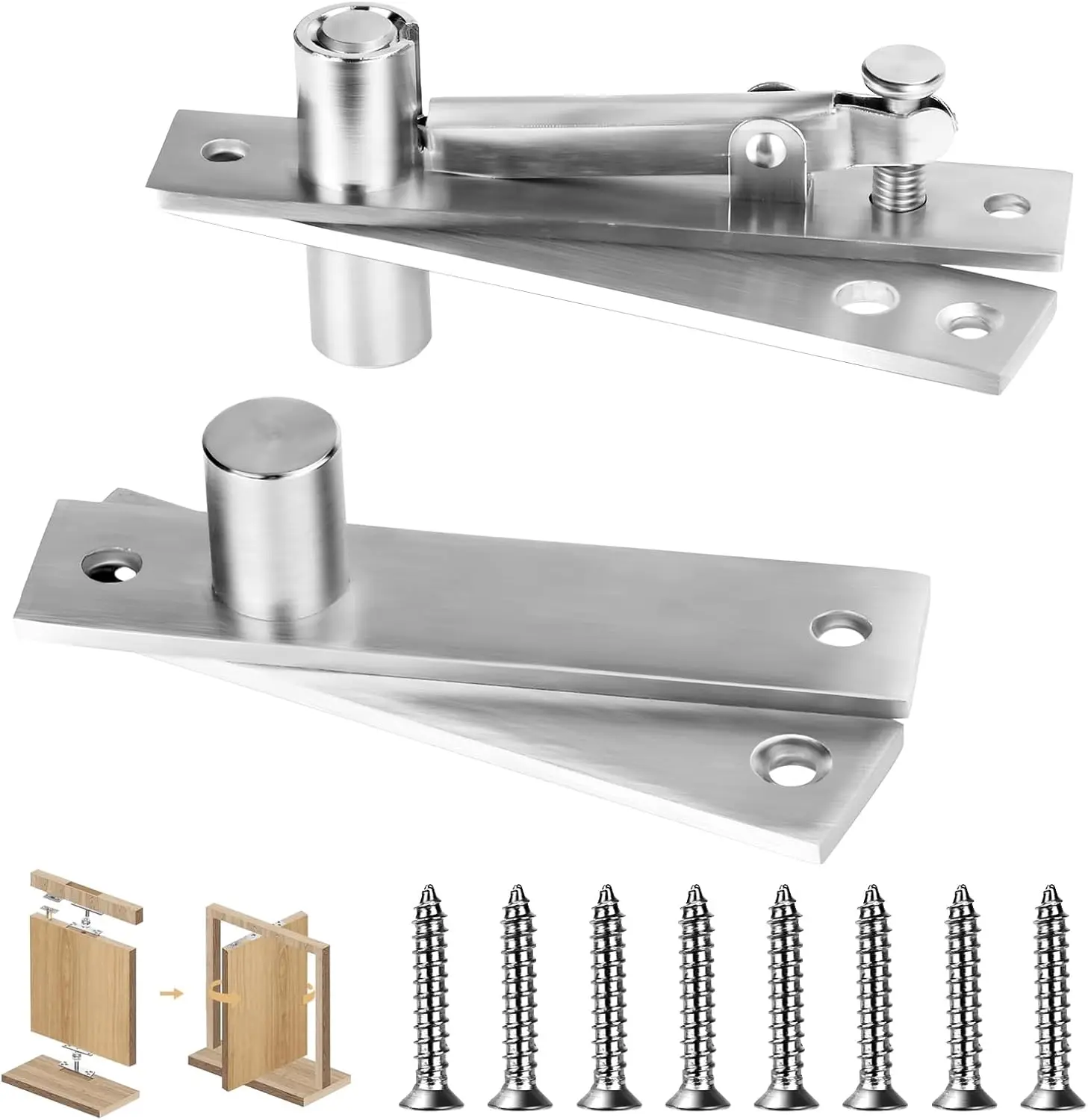 

2 шт. петли для дверей, усиленные поворотные петли для деревянных дверей, скрытые петли из нержавеющей стали для секретных дверей, с поворотом на 360 градусов