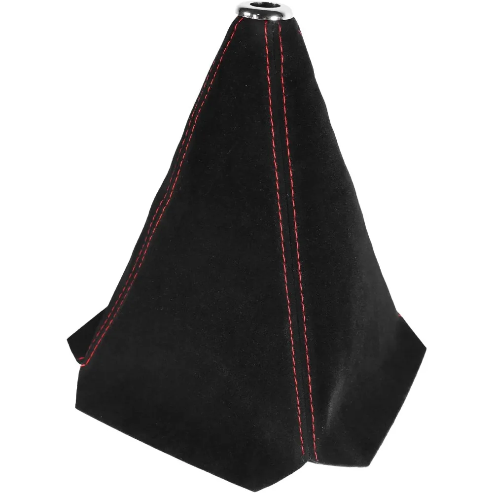 Universal Car Shift Boot, 16mm Pu Leather & Suede Flocking Cover for Manual or Auto Transmission, Multiple Colors