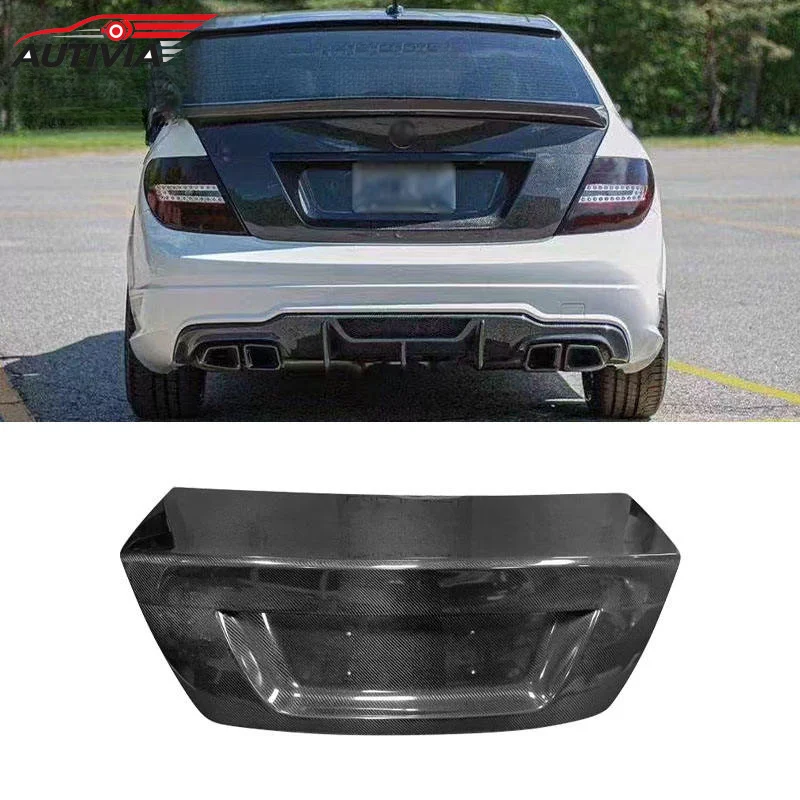 Suitable for Mercedes-Benz C-Class W204, carbon fiber rear trunk lid, carbon fiber accessories for modification and upgrade