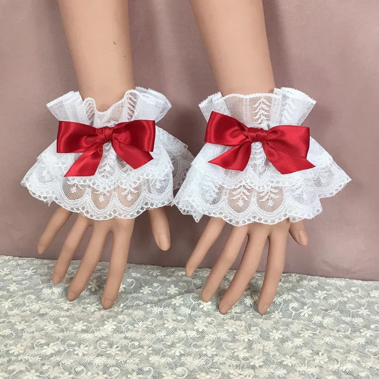 Lace Arm Sleeves Lolita Style Sweet Japanese Girly Wrist Decoration Multi Color Soft Lace Floral Costume Accessories for Women