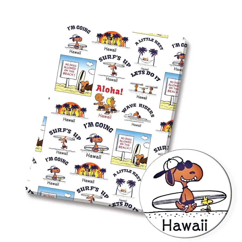 Tecido dos desenhos animados quente diy140 * 50cm costura artesanal retalhos acolchoado vestido de bebê casa folha tecido impresso costura crianças fabri