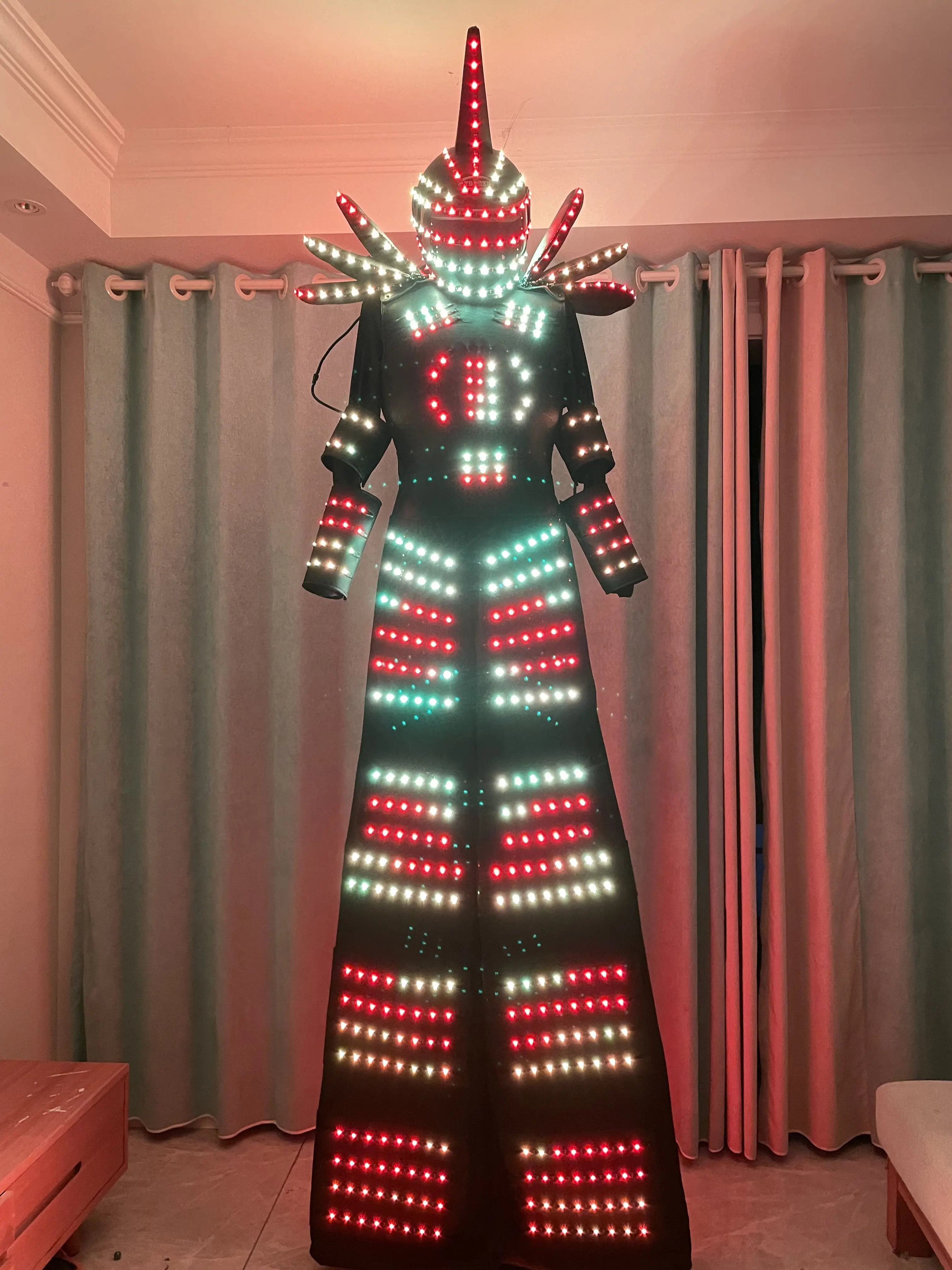 Hot LED Robot Stilts Walker Suit Full Color Pixel LED Light Costume with Multiple modes DJ Electronic Music Party Show