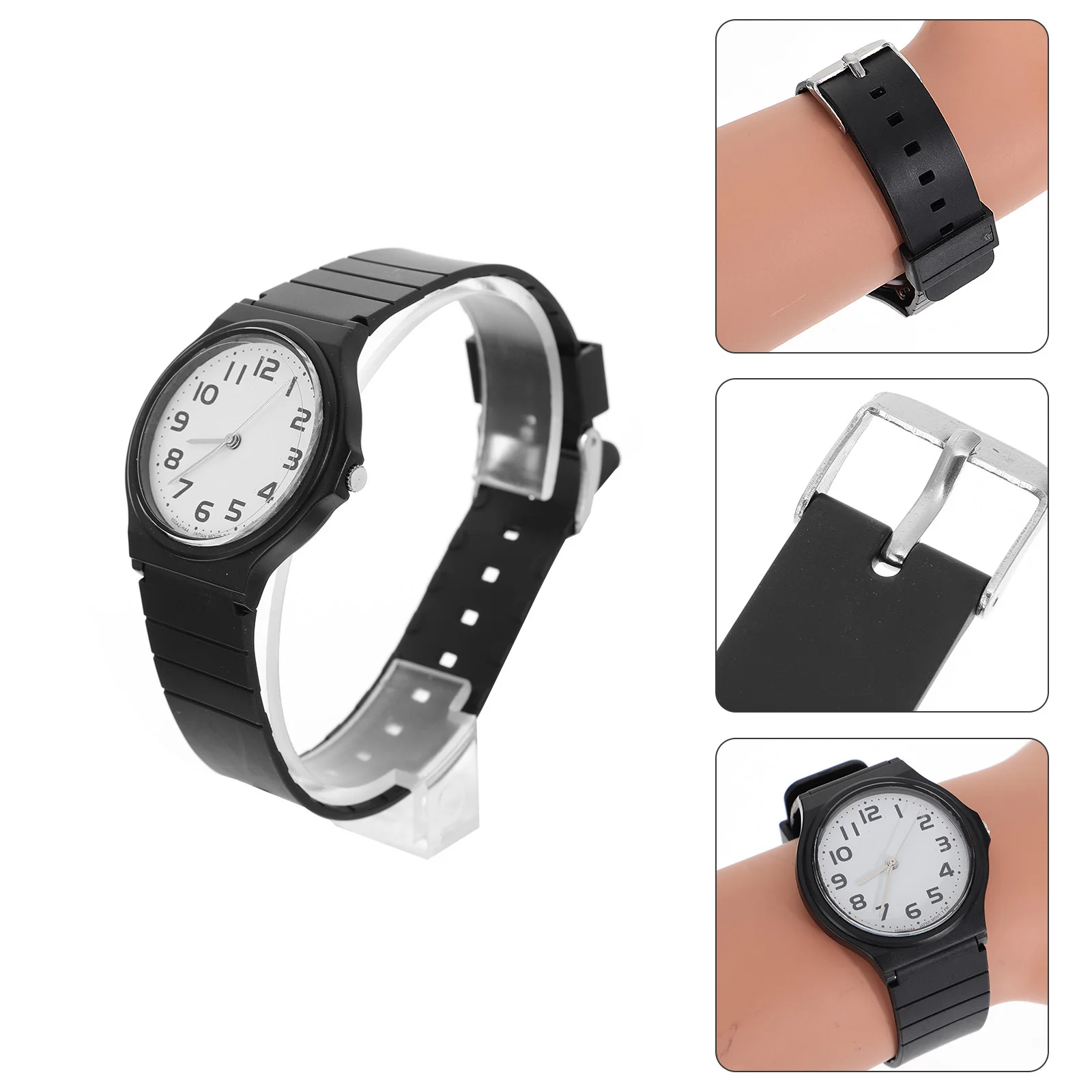 Waterproof Quartz Watch Casual Adjustable Buckle Soft PU Strap Comfortable Student Wristwatch Birthday Gift