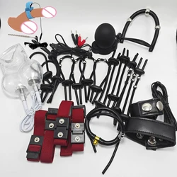 Electro Bdsm Penis Ring Electrostimulator,Estim Cock Chastity Cage Stimulation,Electric Sex Glans Trainer,E-stim Toy for Man Gay