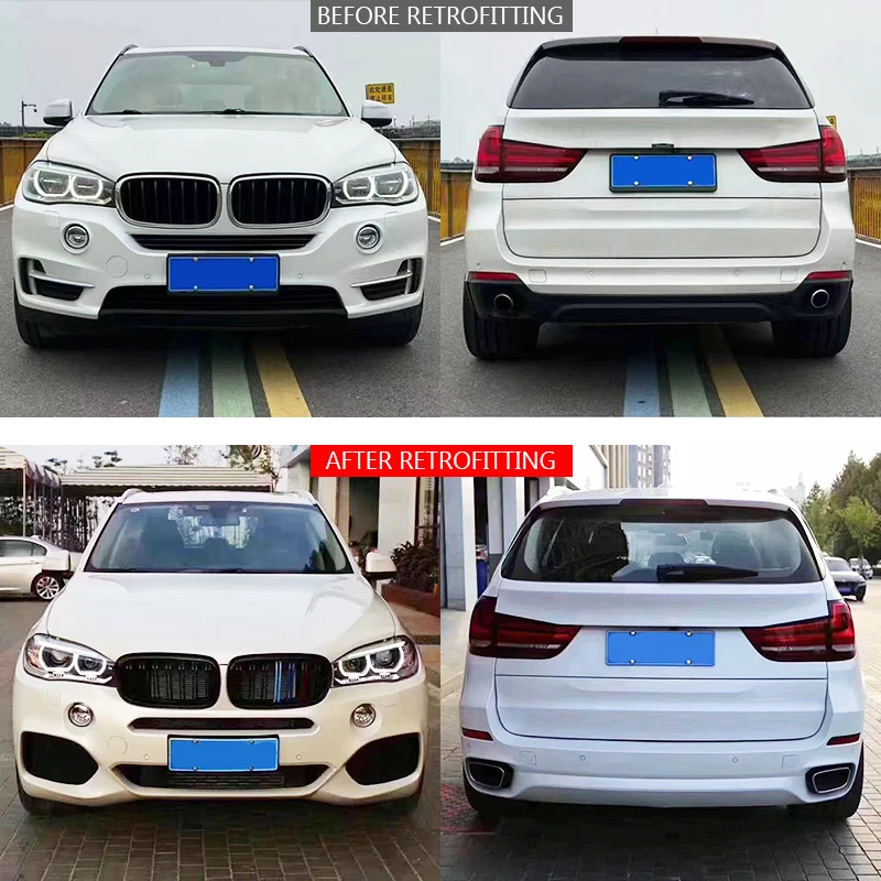 2013-2018 X5 F15 MT Style Full Surround Body Kit Front Rear Bumper Exterior Modification PartsOld To New Facelift Body Kit