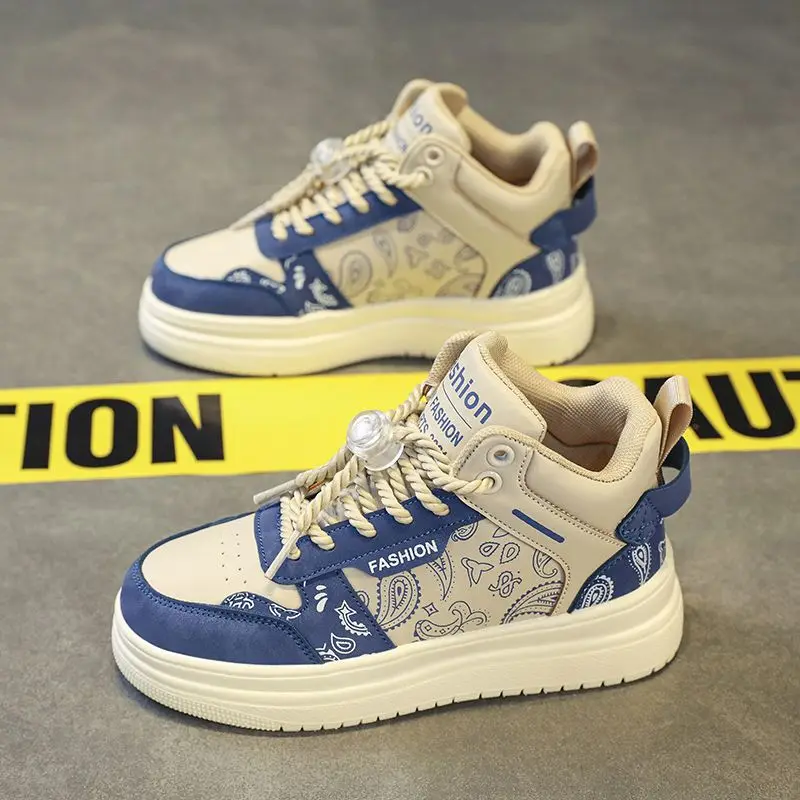 Boys Kids High Top Sneakers Vintage Casual Sports Shoes Comfortable Design for Spring Autumn Outdoor Play School Daily Wear