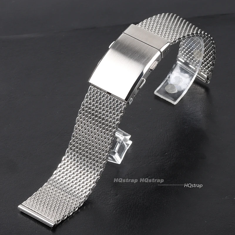 Milanese Mesh Bracelet 18mm 20mm 22mm Watch Bands for Omega Band 316L Adjustable Folding Buckle Luxury Stainless Steel Wristband