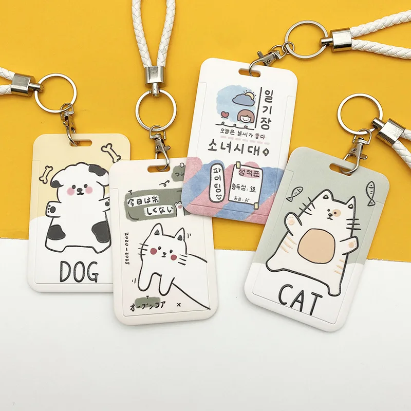 Teenager Cute Card Holders Cartoon Dog Cat Useful Convenient Card Holder Transportation Card Storage Case