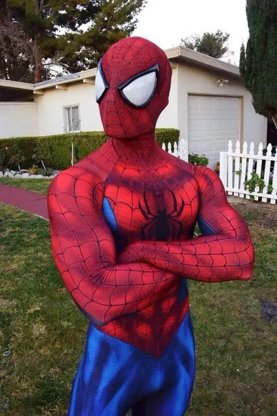 Halloween adulti bambini Spiderman supereroe Costume Cosplay Zentai Suit uomo ragazzi tuta maschile tuta da festa