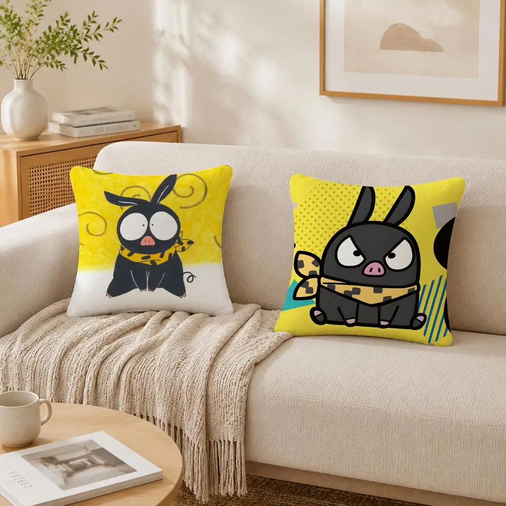 Japanese Anime R-Ranma 12 P Chan Cushion Cover Plush Decorative Pillow Case With Hidden Zipper Cutecore Room Decor For Home