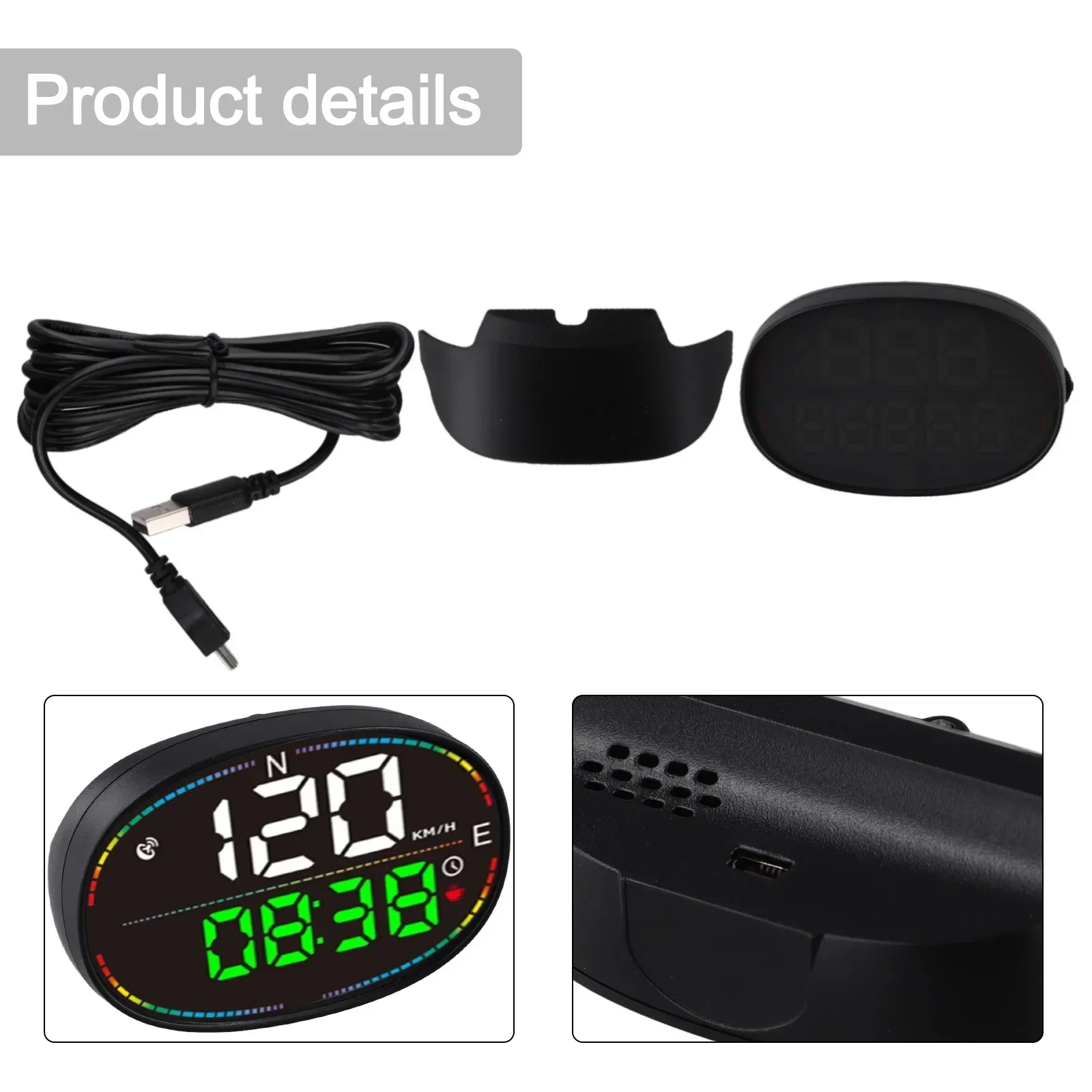 Accessori per auto Head Up Display 80*54*31 Mm tachimetro digitale GPS per auto per moto HUD Head Up Display contachilometri