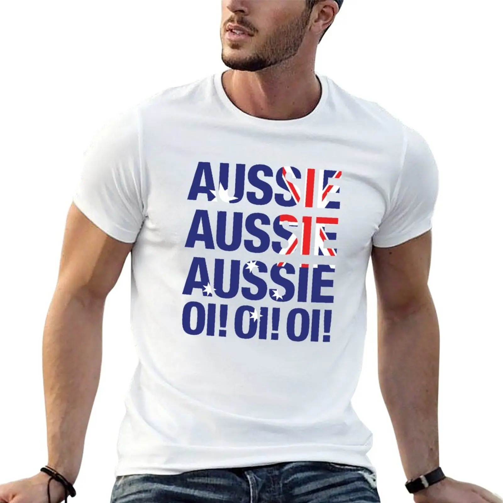 

Aussie Aussie Aussie Oi! Oi! Oi! T-Shirt cotton t shirts man 100% graphic t shirts for man T-Shirt