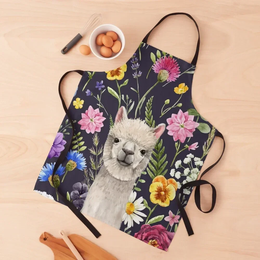 

Wildflower Alpaca Apron For Men Kitchen Special Accessories Waiter Uniforms kitchen gadgets Apron