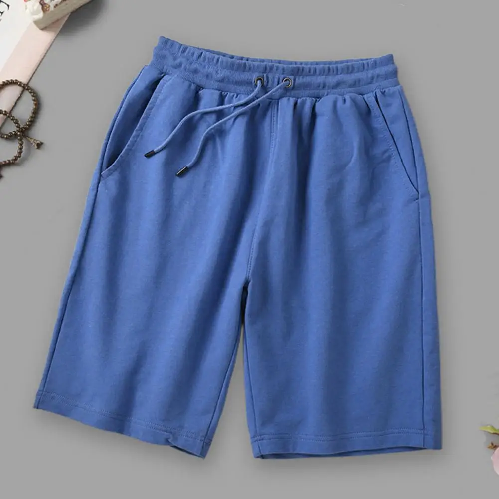 Summer New Men Sports Shorts Cotton Soft Men Drawstring Waist Loose Solid Color Breathable Quick Dry Casual Summer Shorts Pants