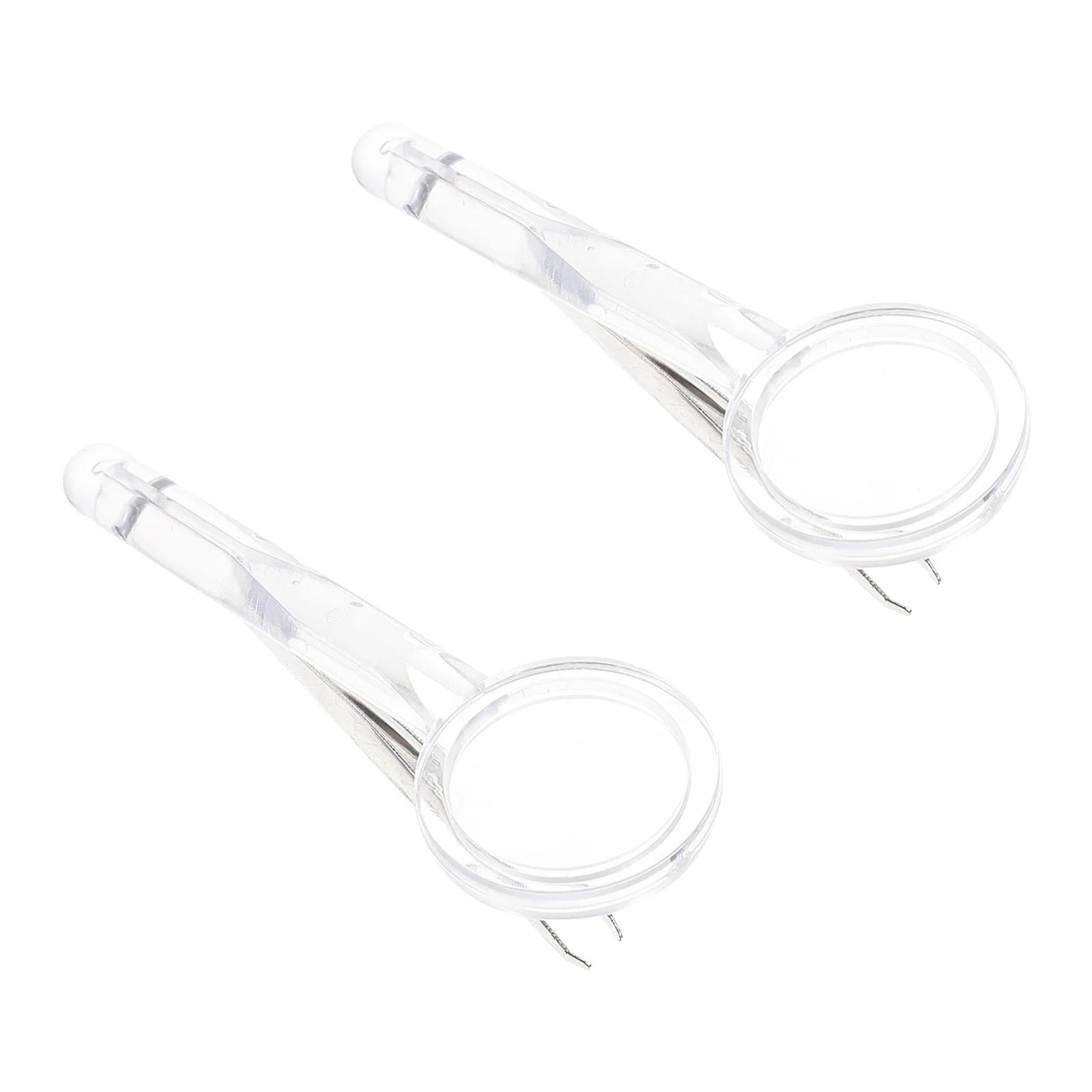 

2Pcs Handheld Magnifying Glass Tweezers Multi-Function 5X Magnifier Portable Repair Household Outdoor Lens Glass