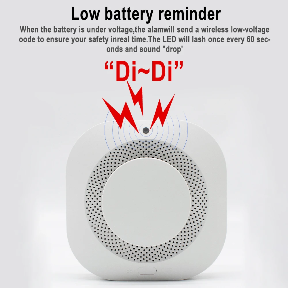 2 estilos Tuya Smart Zigbee / Wifi detector de humo inteligente contra incendios protección contra incendios alarma de seguridad para el hogar alarma de luz sonora control de aplicaciones